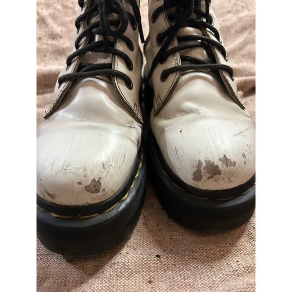 Dr Doc Martens Jadon 5 Women's White Platform Combat Boots Punk Goth Y2K Grunge - Picture 4 of 8